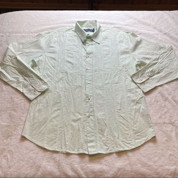 Tarocash Pale Green Button Shirt Size Large - Picture 1 of 9